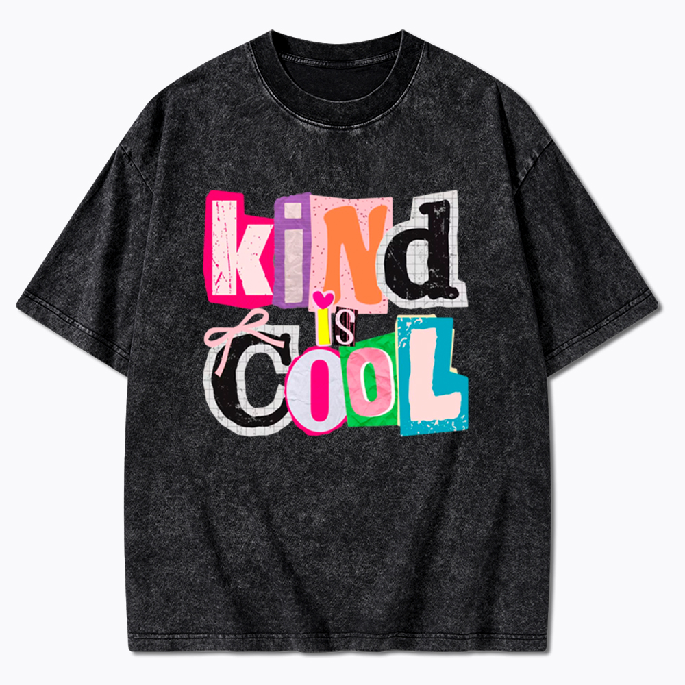 Be Kind Hand Drawn Motivational Washed T-Shirt