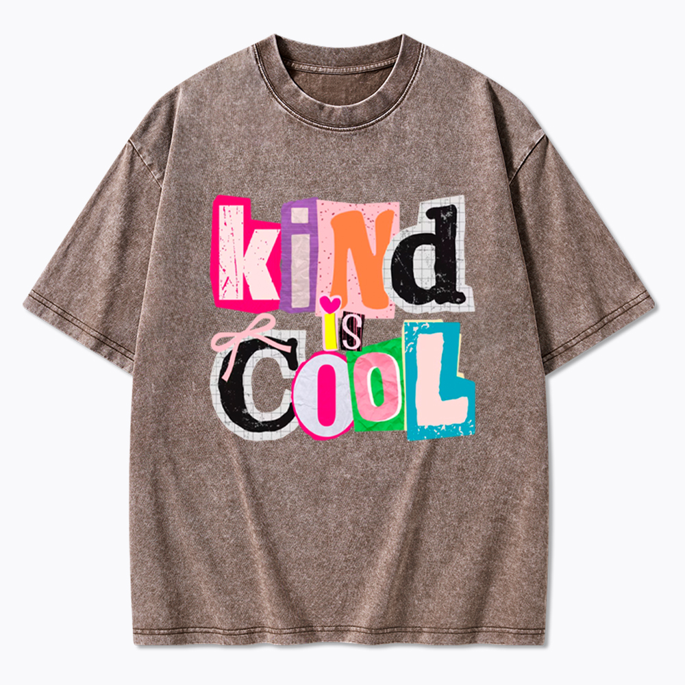 Be Kind Hand Drawn Motivational Washed T-Shirt