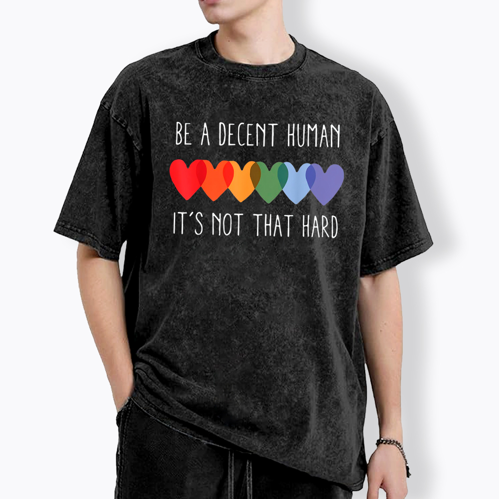 Be a Decent Human It's Not That Hard Washed T-Shirt
