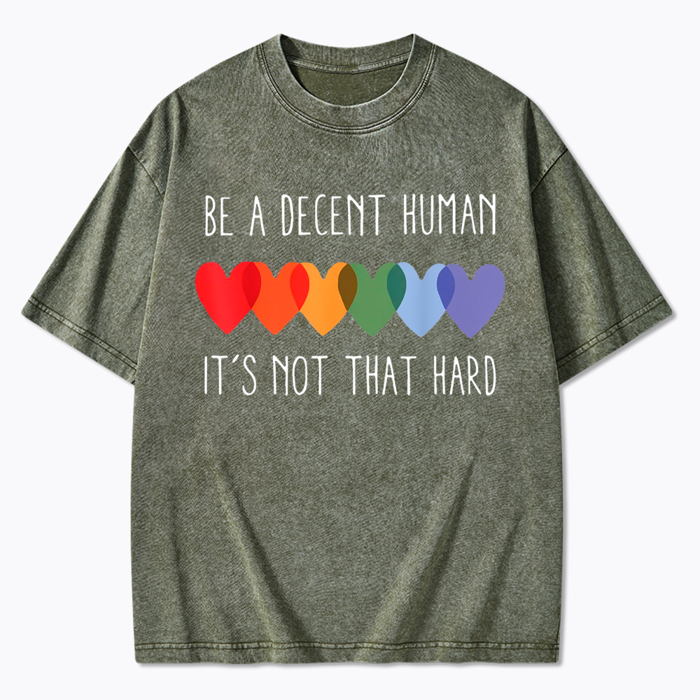 Be a Decent Human It's Not That Hard Washed T-Shirt