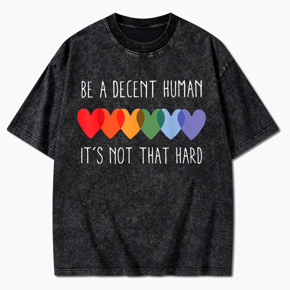 Be a Decent Human It's Not That Hard Washed T-Shirt