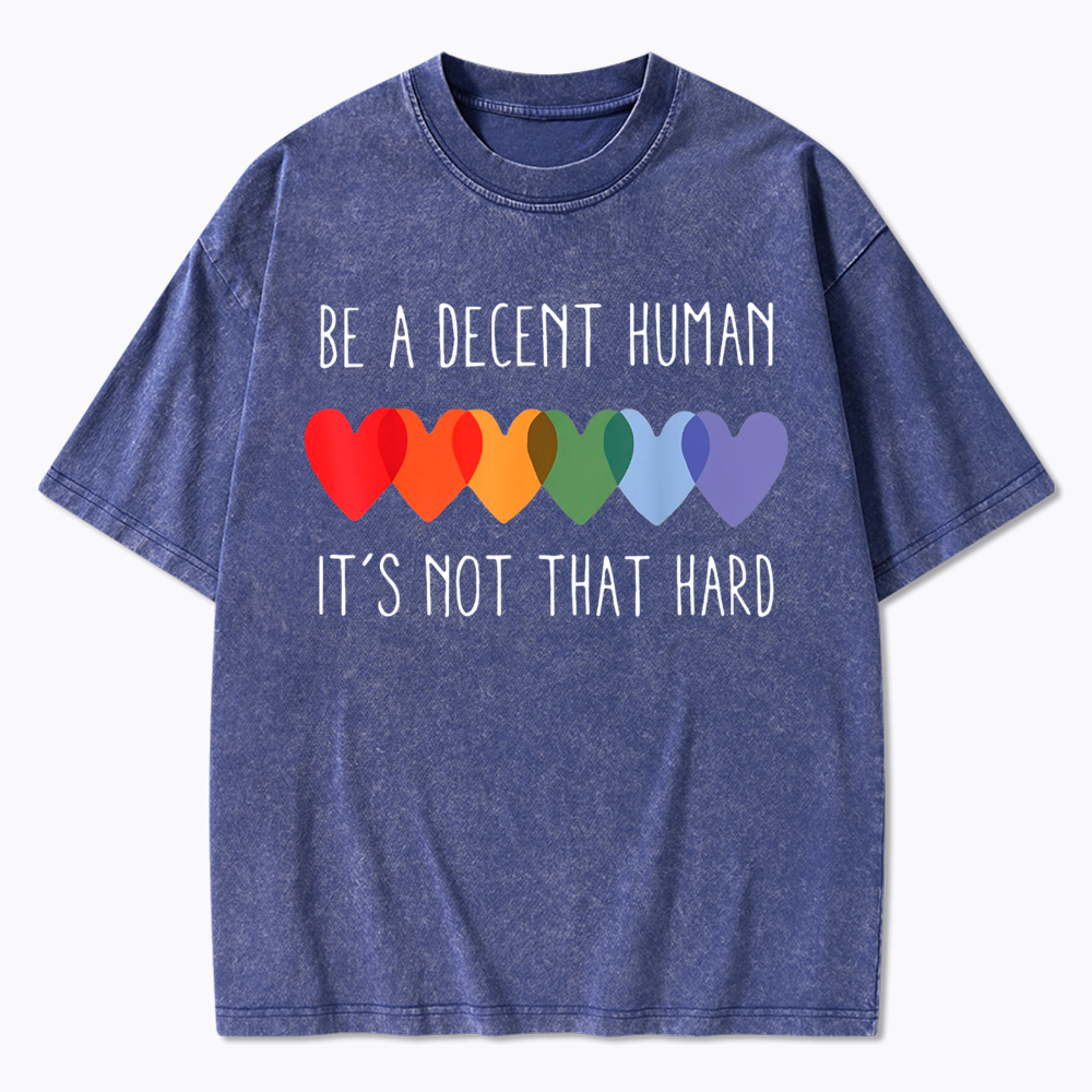 Be a Decent Human It's Not That Hard Washed T-Shirt