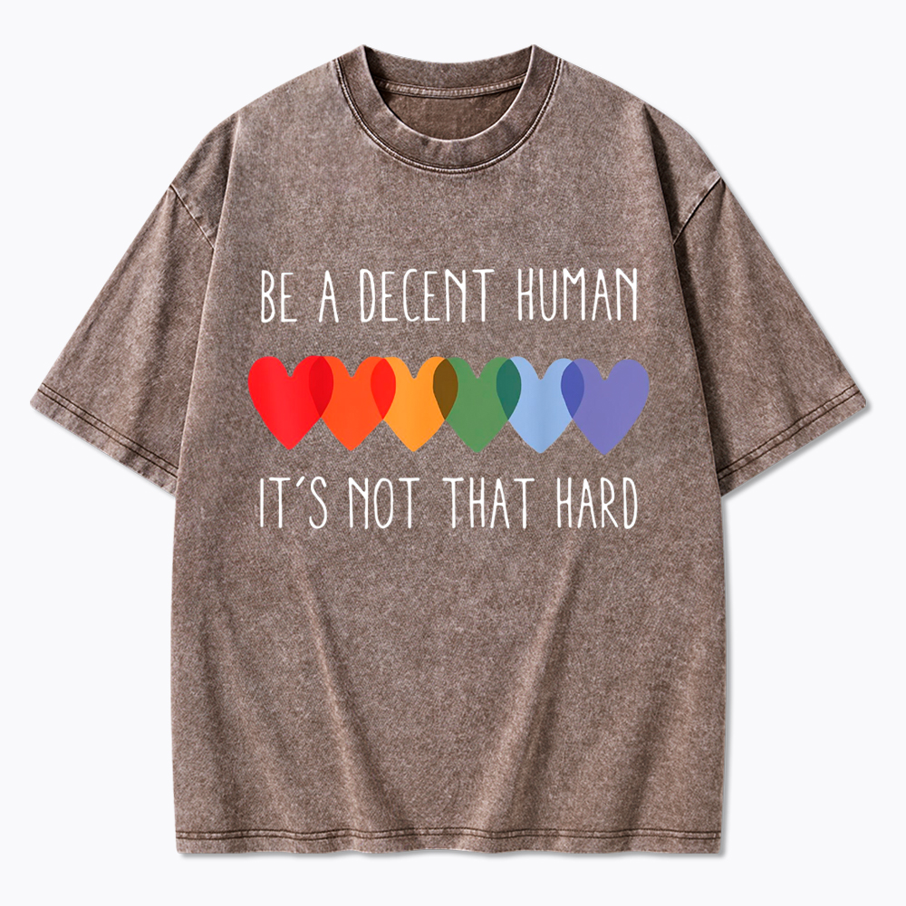 Be a Decent Human It's Not That Hard Washed T-Shirt