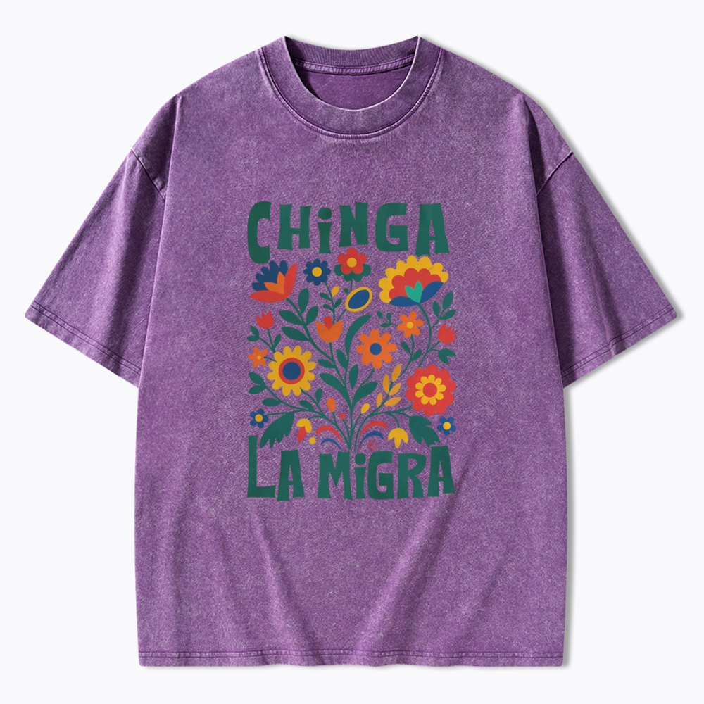 Chinga La Migra Washed T-Shirt