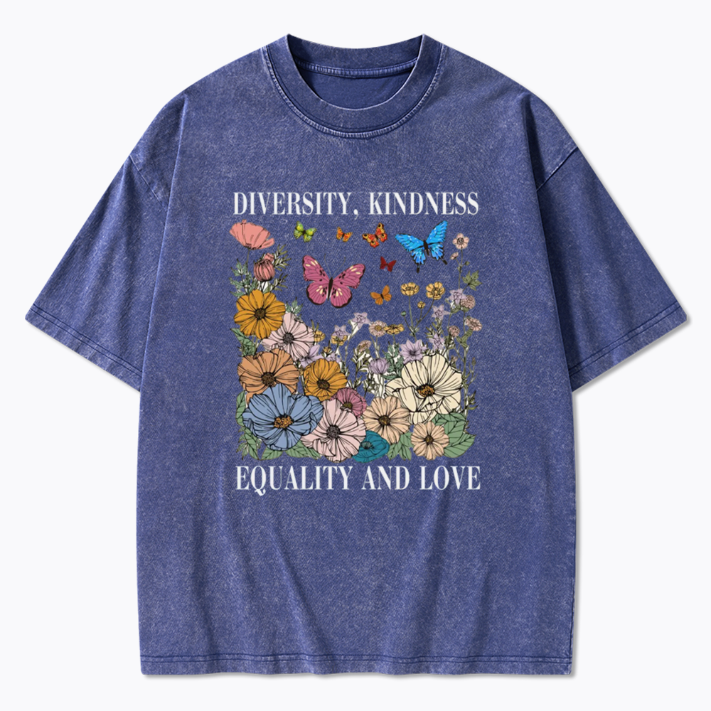 Summer Diversity Kindness Garden Washed T-Shirt
