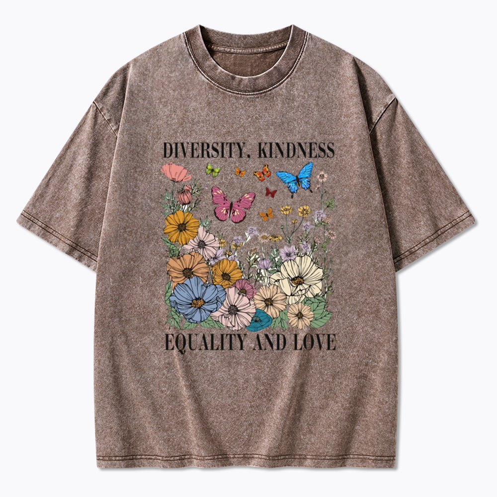 Summer Diversity Kindness Garden Washed T-Shirt