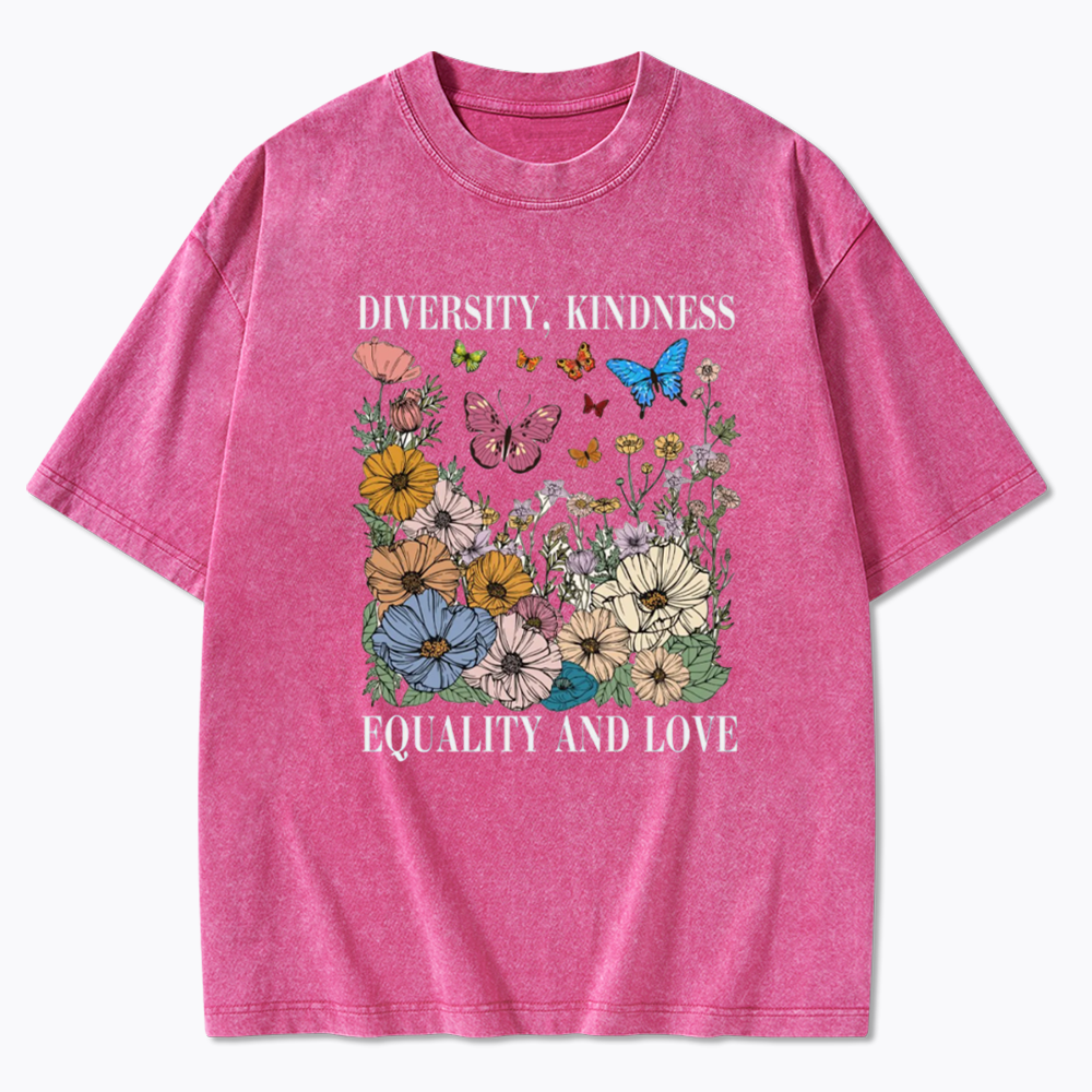 Summer Diversity Kindness Garden Washed T-Shirt