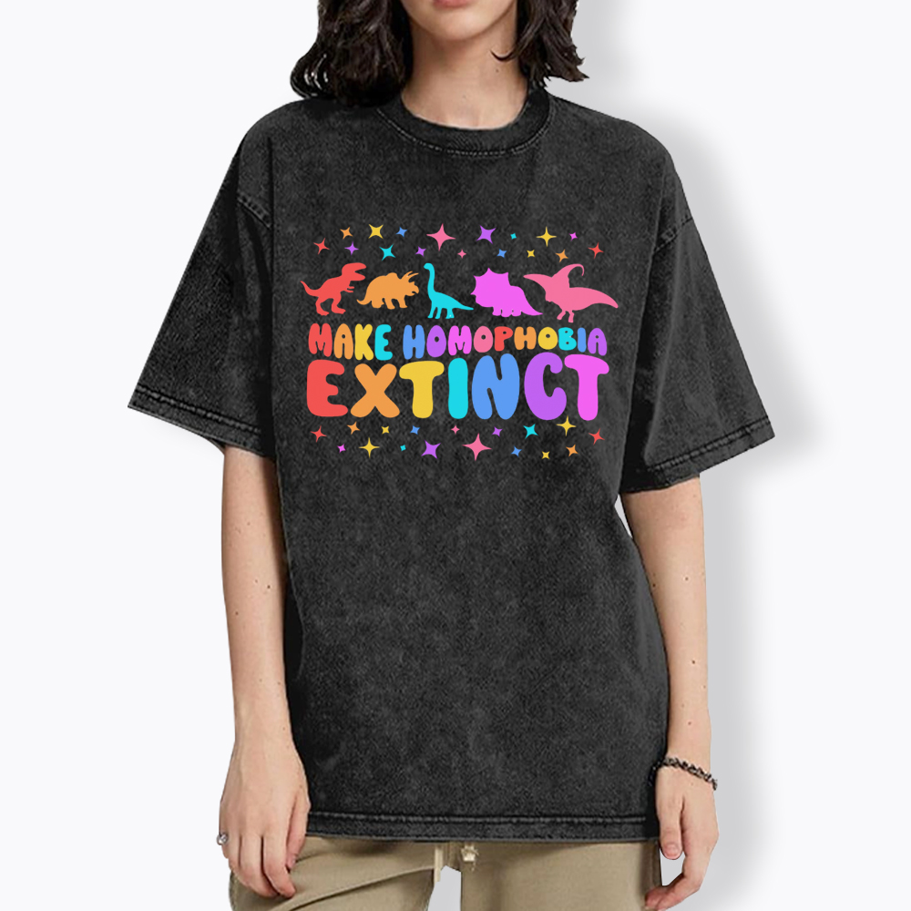 Make Homophobia Extinct Washed T-Shirt