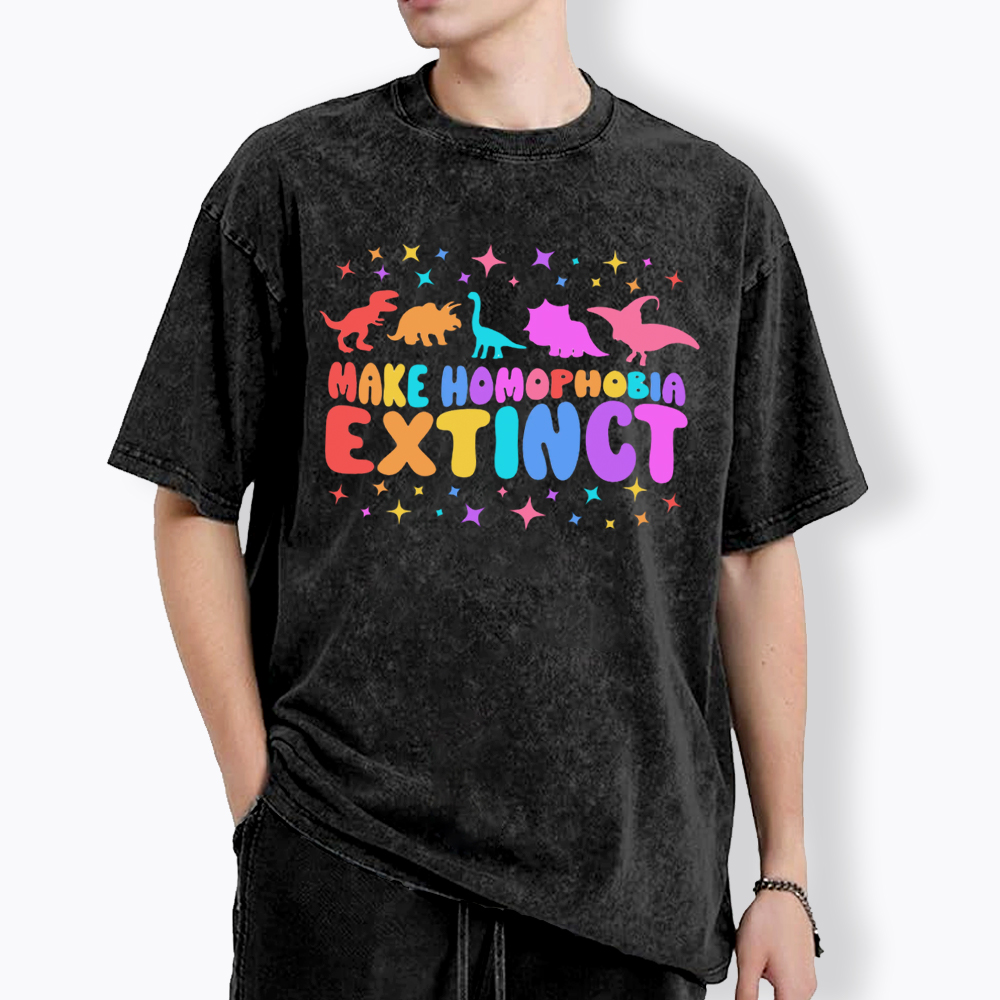 Make Homophobia Extinct Washed T-Shirt