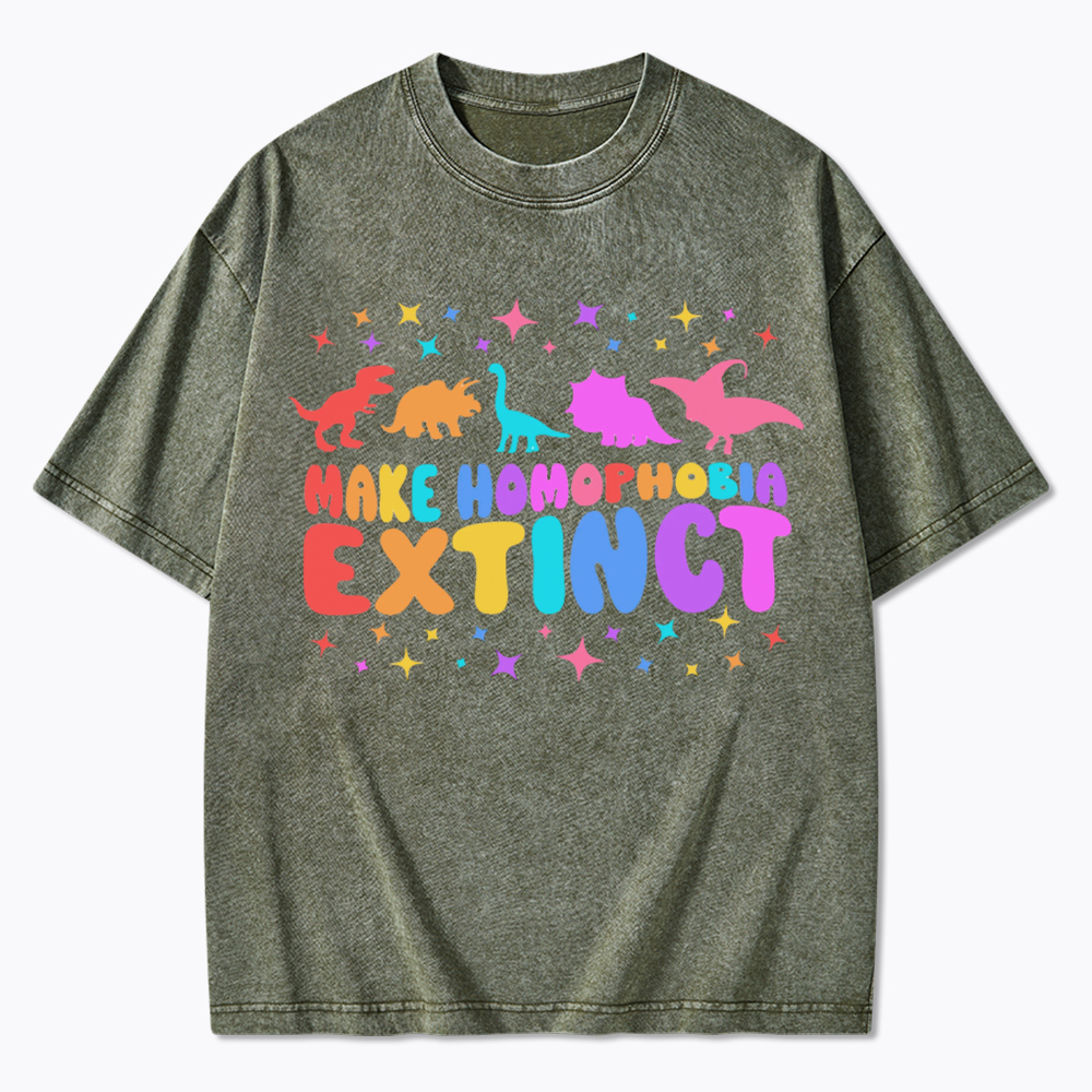 Make Homophobia Extinct Washed T-Shirt