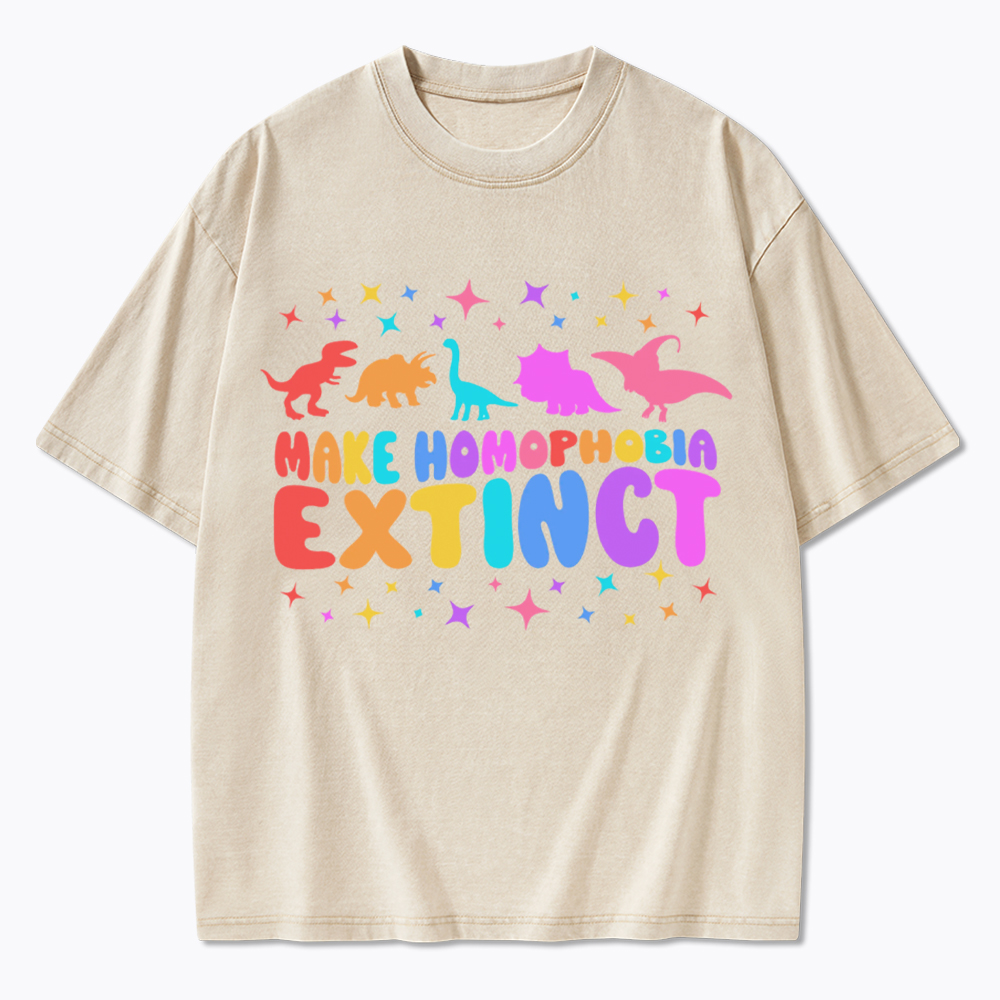 Make Homophobia Extinct Washed T-Shirt