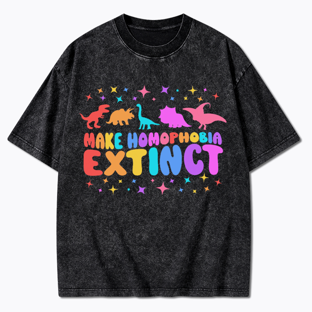 Make Homophobia Extinct Washed T-Shirt