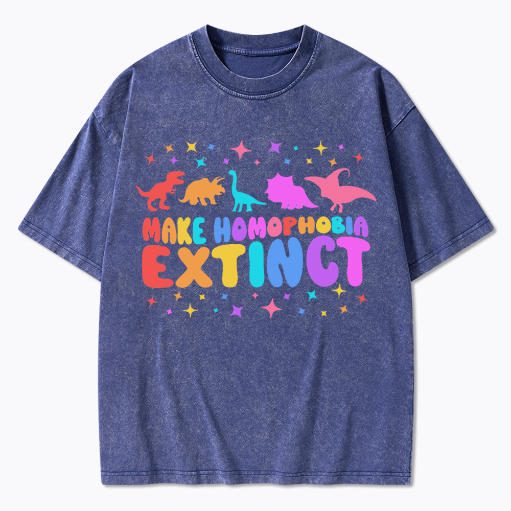 Make Homophobia Extinct Washed T-Shirt