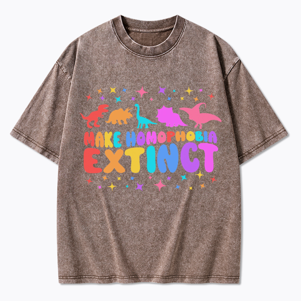 Make Homophobia Extinct Washed T-Shirt