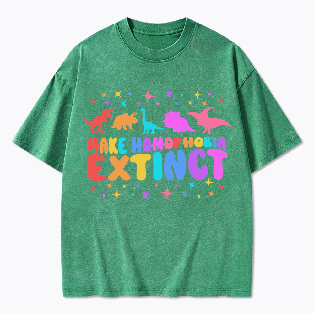 Make Homophobia Extinct Washed T-Shirt
