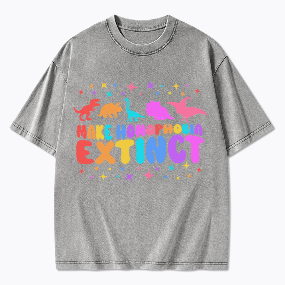 Make Homophobia Extinct Washed T-Shirt