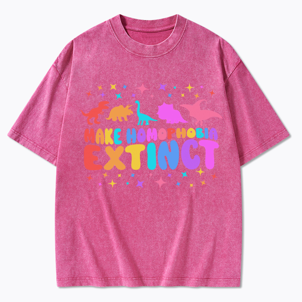 Make Homophobia Extinct Washed T-Shirt