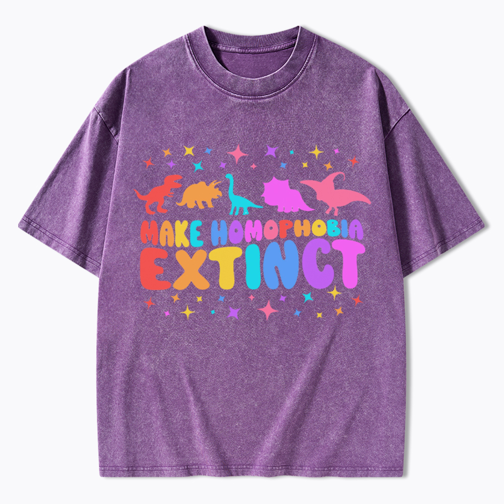 Make Homophobia Extinct Washed T-Shirt