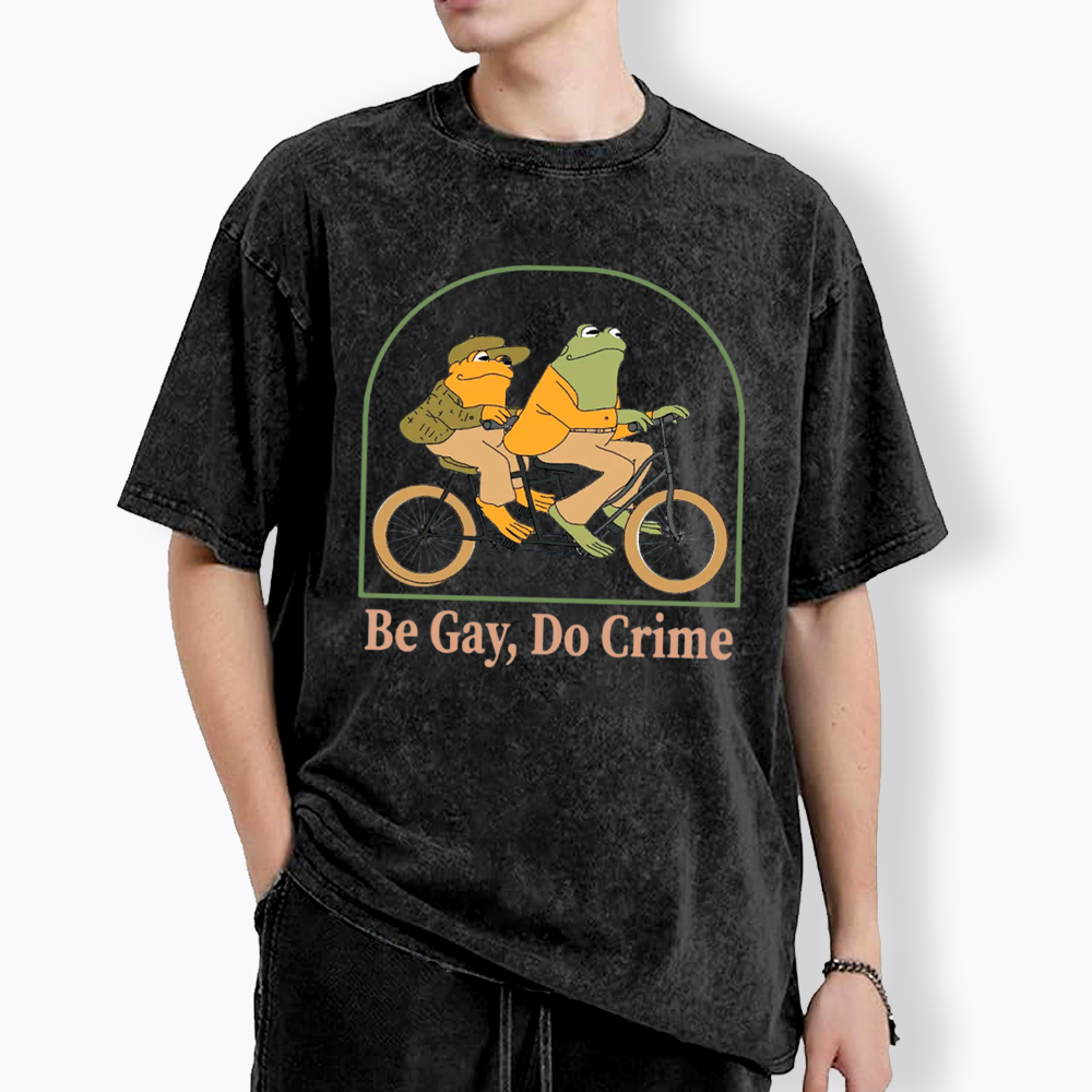 Be Gay Do Crime Funny Washed T-Shirt