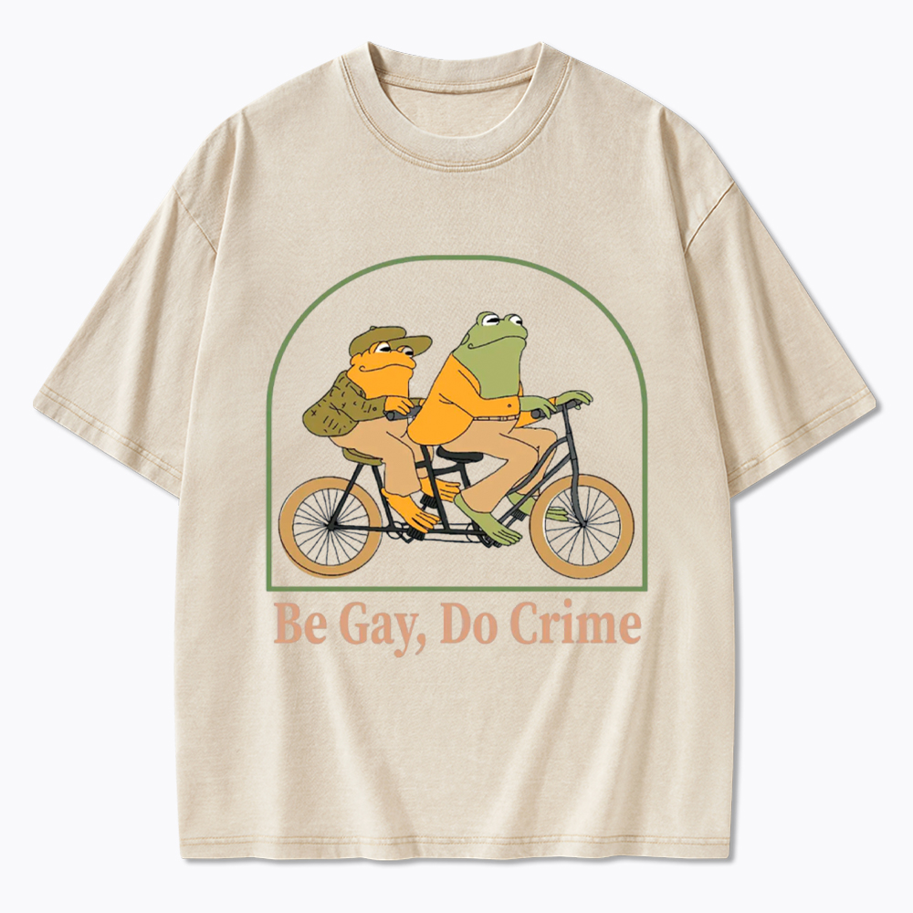 Be Gay Do Crime Funny Washed T-Shirt