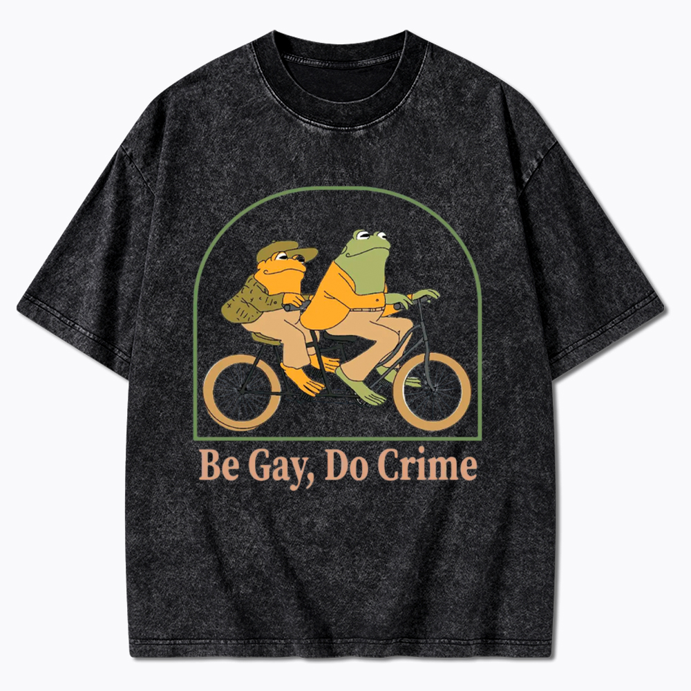 Be Gay Do Crime Funny Washed T-Shirt