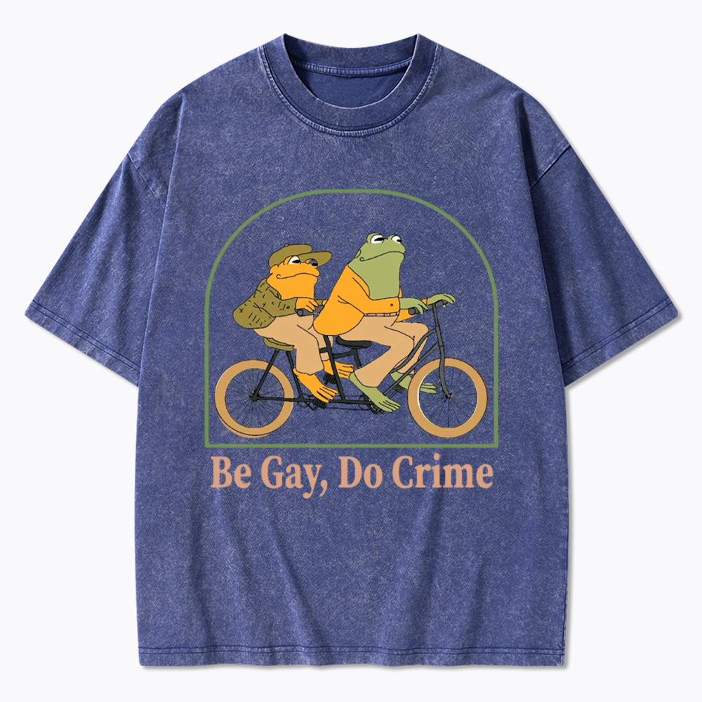 Be Gay Do Crime Funny Washed T-Shirt