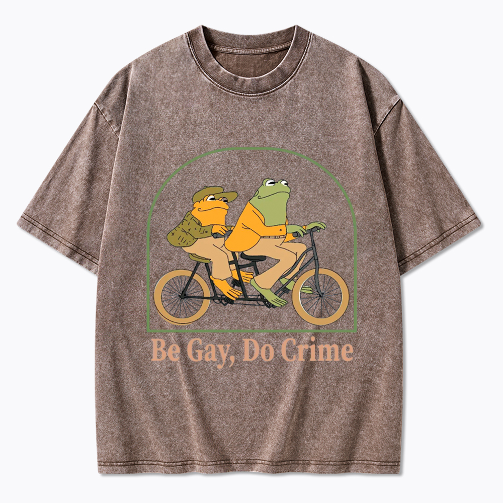 Be Gay Do Crime Funny Washed T-Shirt