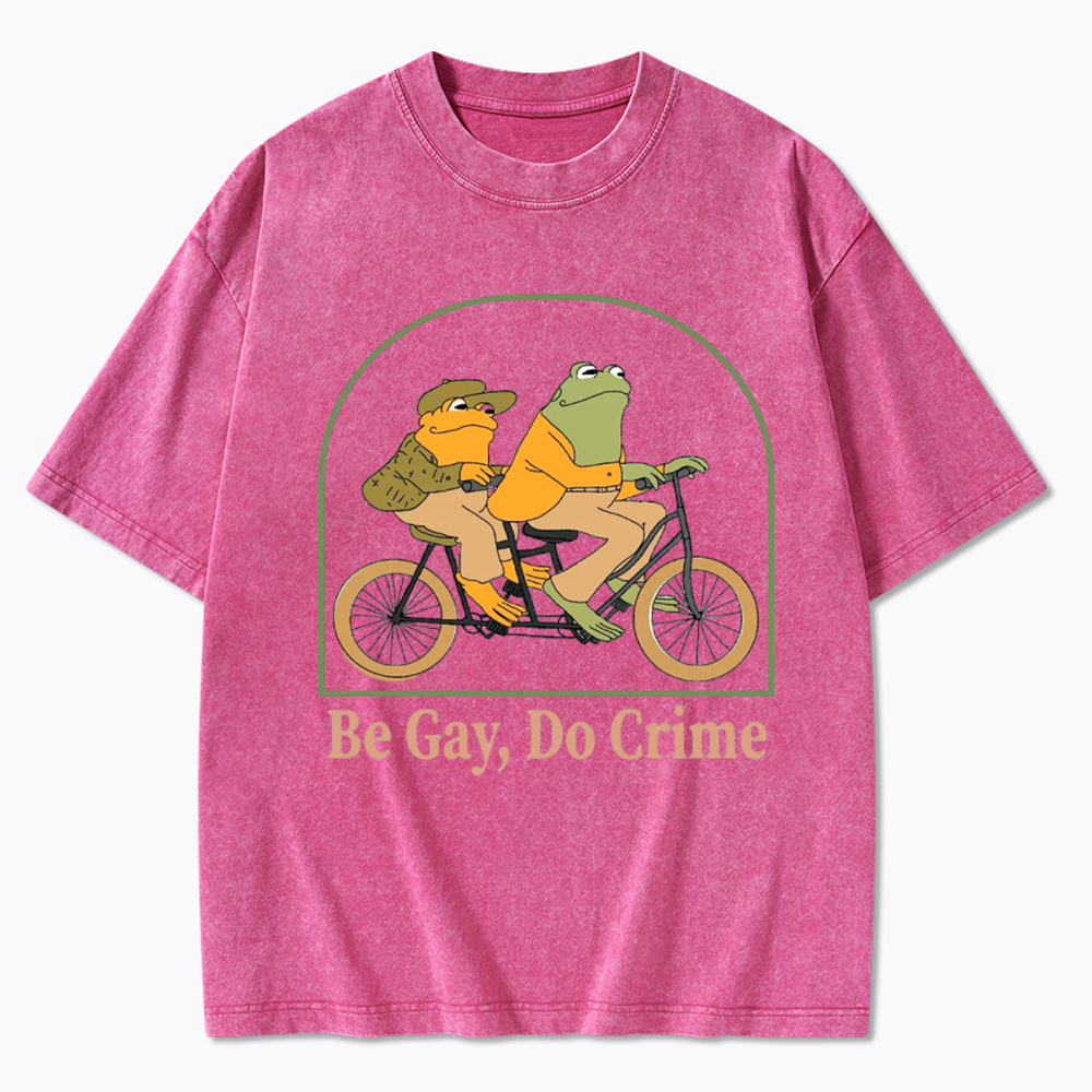 Be Gay Do Crime Funny Washed T-Shirt