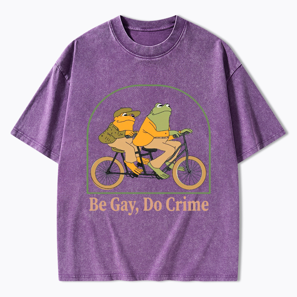 Be Gay Do Crime Funny Washed T-Shirt