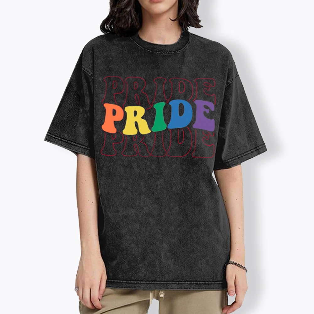 Groovy Pride Month Washed T-Shirt
