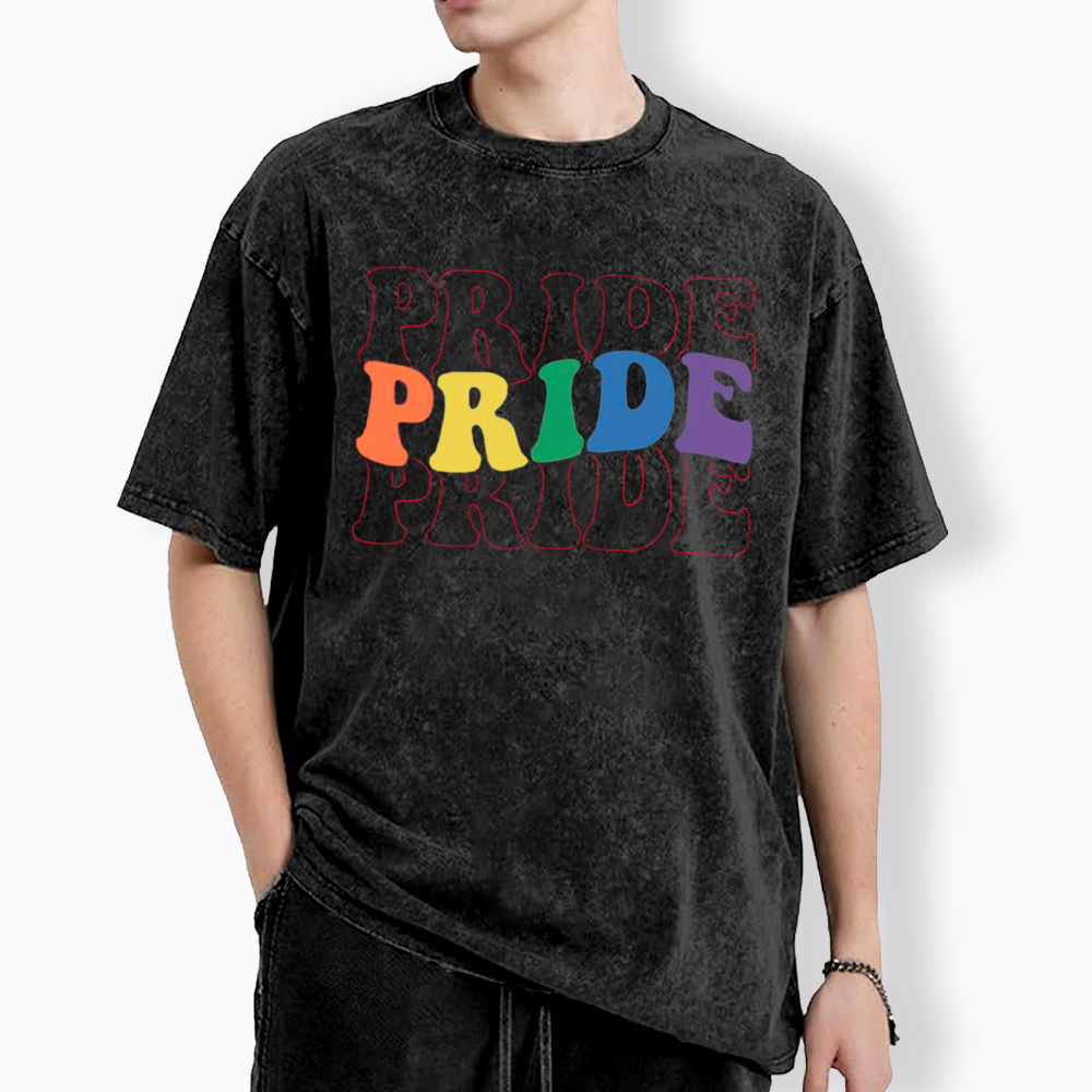 Groovy Pride Month Washed T-Shirt