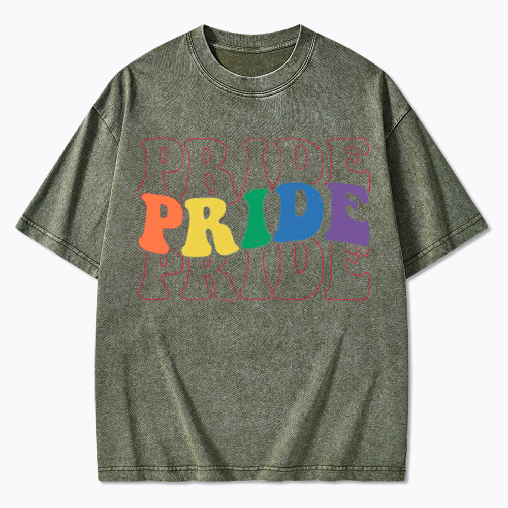 Groovy Pride Month Washed T-Shirt