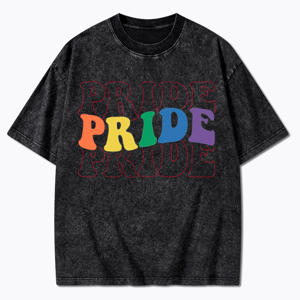 Groovy Pride Month Washed T-Shirt