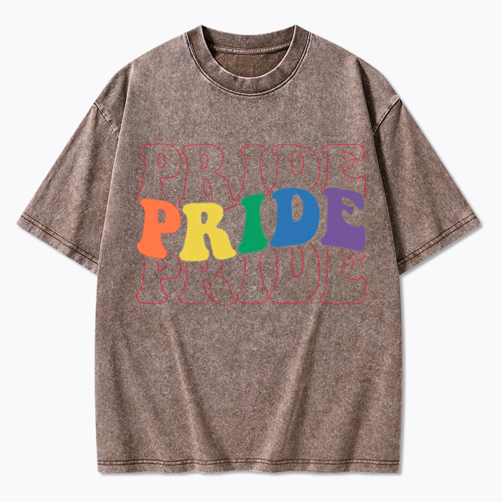 Groovy Pride Month Washed T-Shirt
