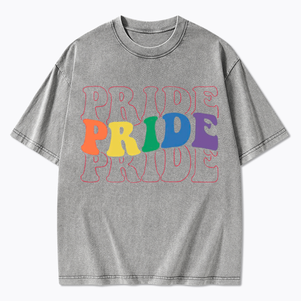 Groovy Pride Month Washed T-Shirt