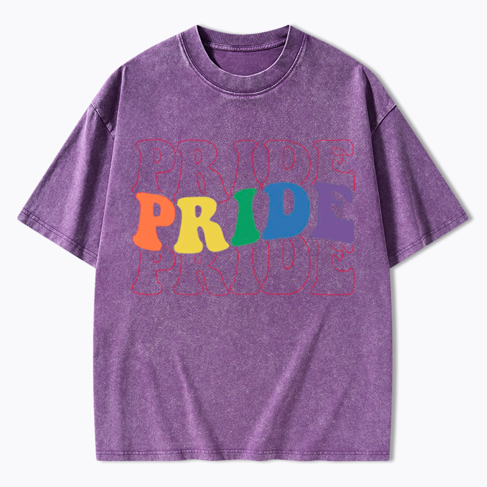 Groovy Pride Month Washed T-Shirt