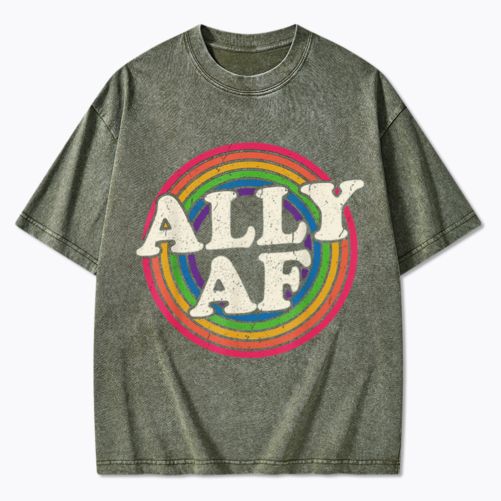 Ally AF LGBT Pride Washed T-Shirt