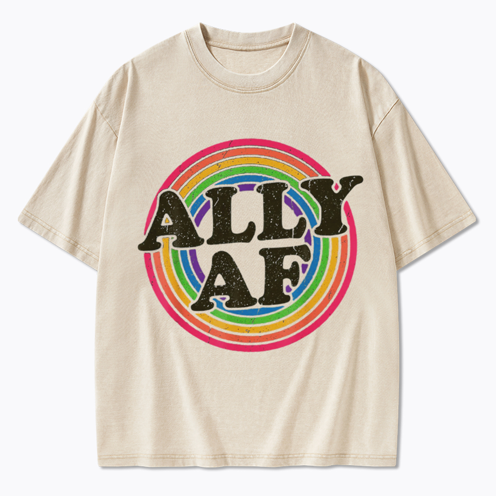 Ally AF LGBT Pride Washed T-Shirt