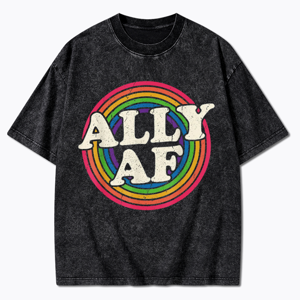 Ally AF LGBT Pride Washed T-Shirt
