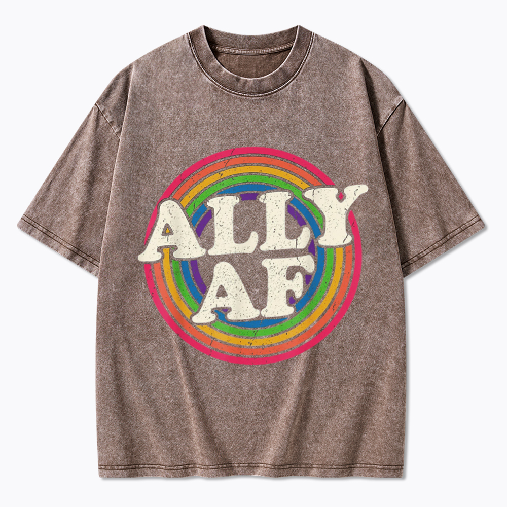 Ally AF LGBT Pride Washed T-Shirt