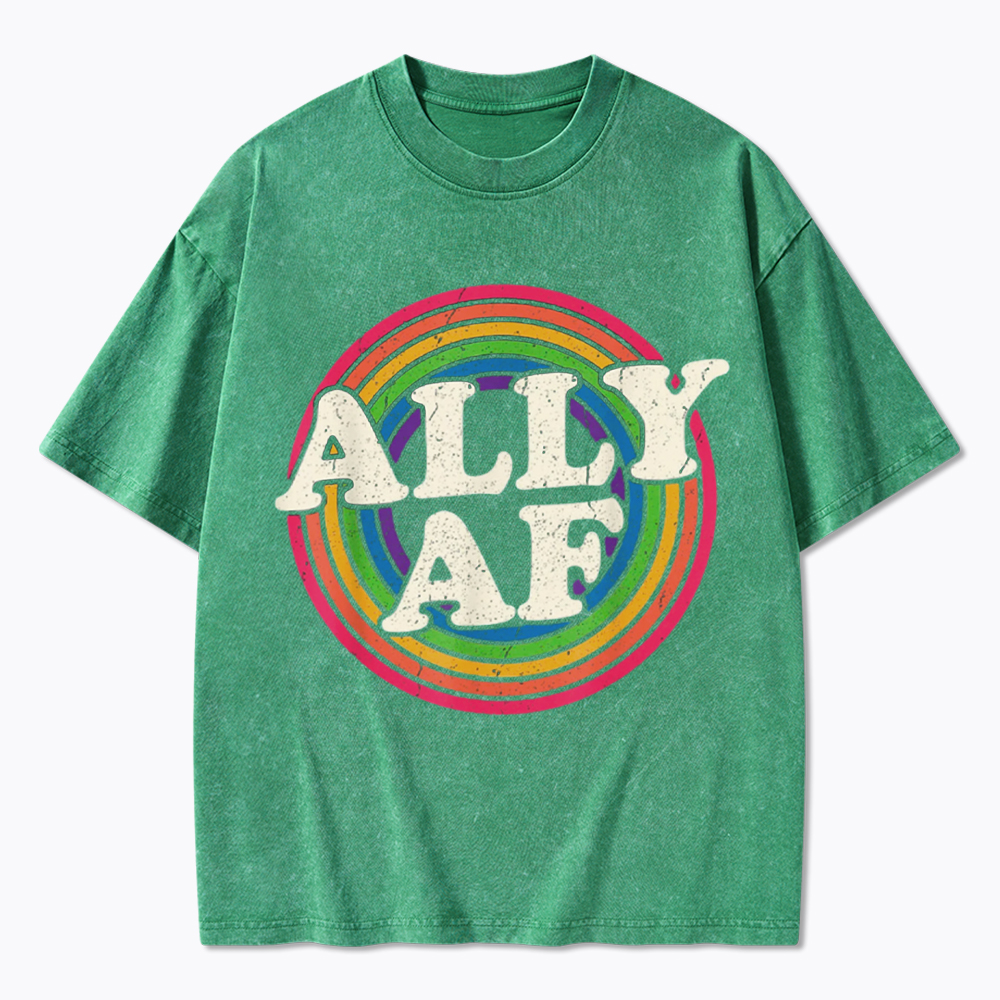 Ally AF LGBT Pride Washed T-Shirt