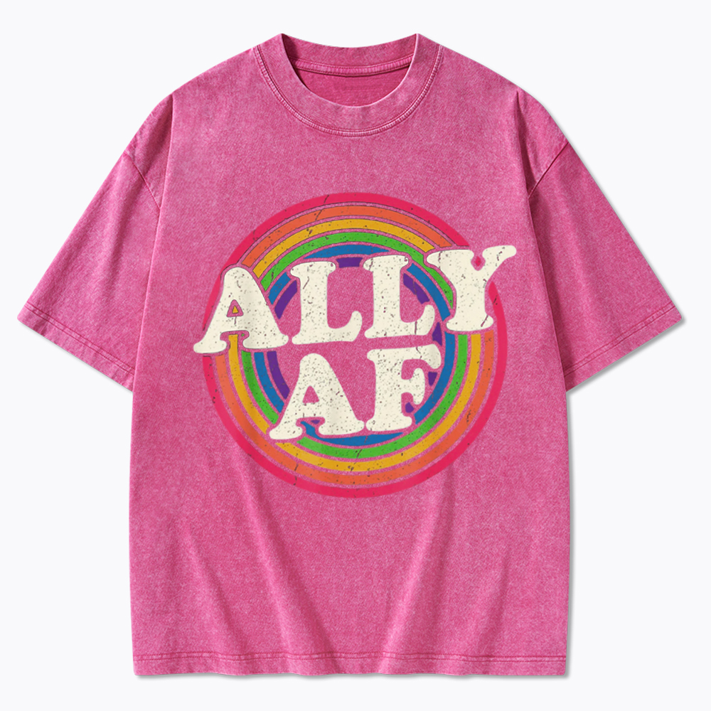 Ally AF LGBT Pride Washed T-Shirt