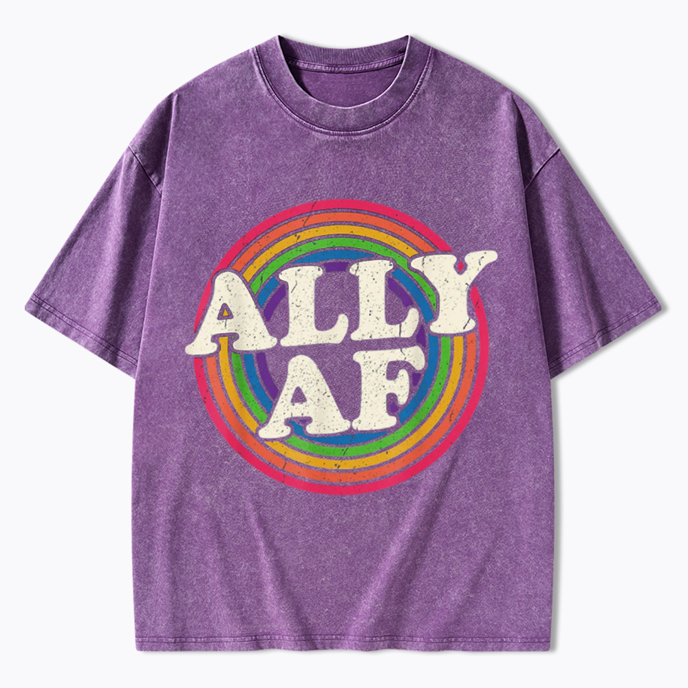 Ally AF LGBT Pride Washed T-Shirt