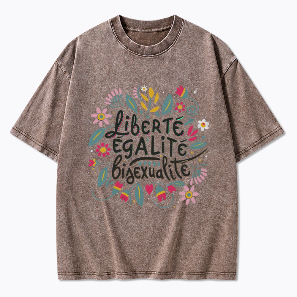 Liberté Égalité Bisexualité Washed T-Shirt