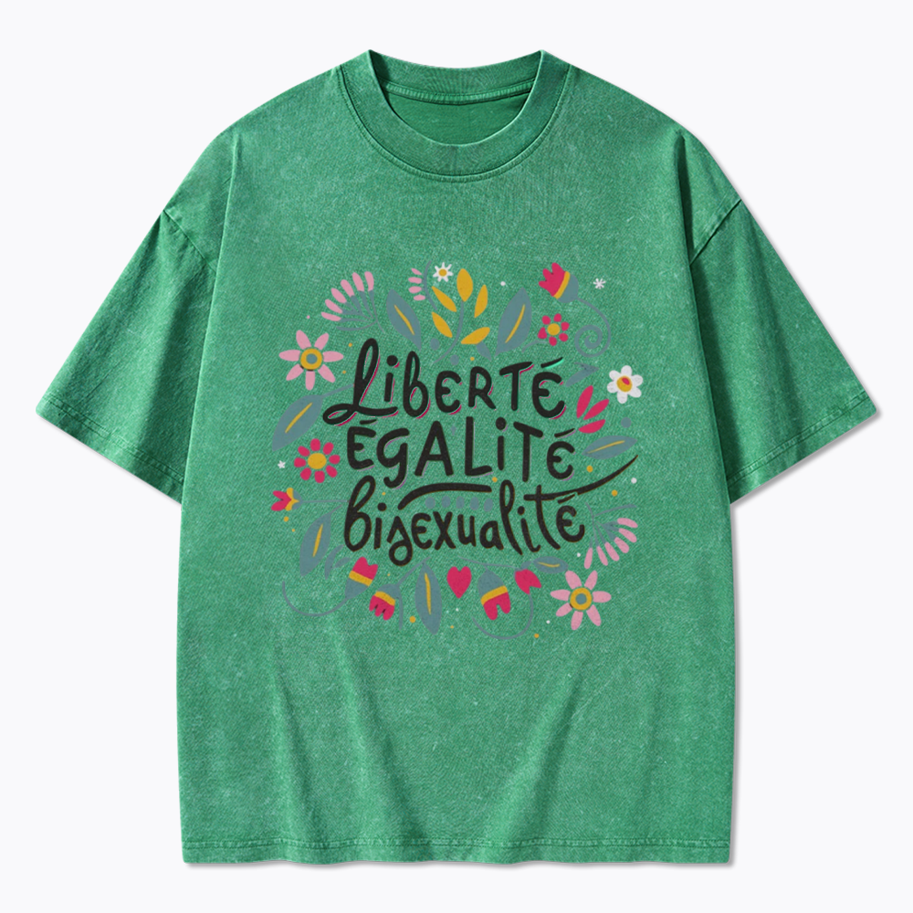 Liberté Égalité Bisexualité Washed T-Shirt