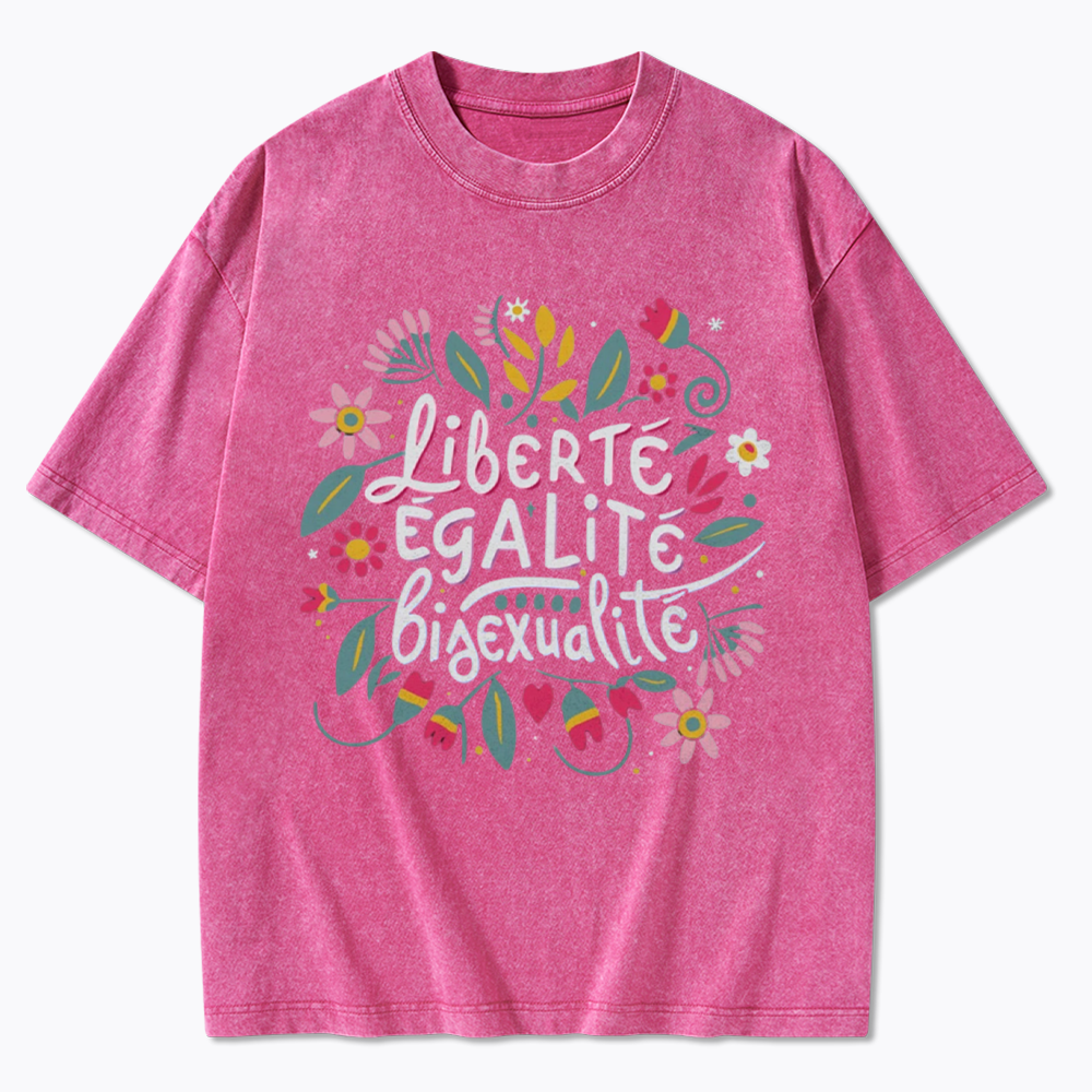 Liberté Égalité Bisexualité Washed T-Shirt