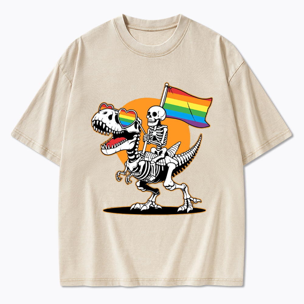 LGBT Skeleton Washed T-Shirt