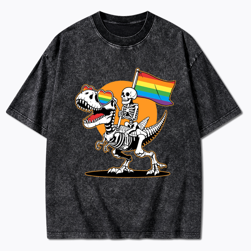 LGBT Skeleton Washed T-Shirt