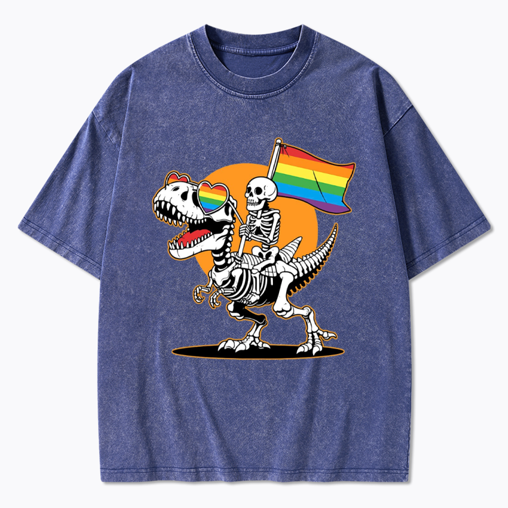LGBT Skeleton Washed T-Shirt