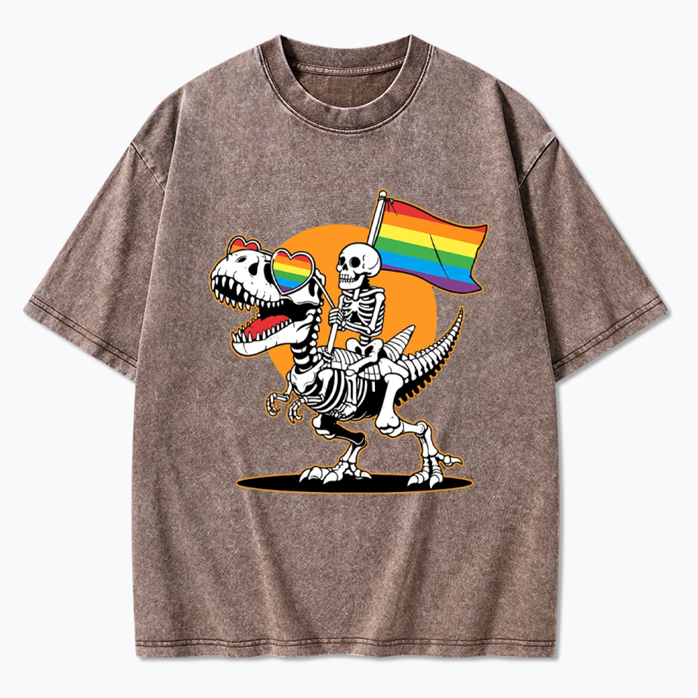 LGBT Skeleton Washed T-Shirt